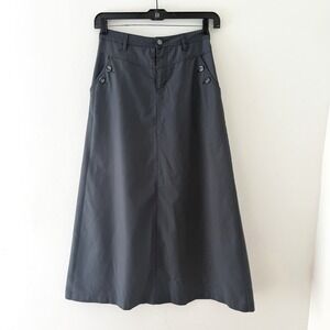 Y2K Gray Utility Maxi Skirt Size 8 Cyber Punk Grunge Industrial A-Line Pockets